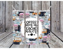 Load image into Gallery viewer, Coffee give me teacher powers tumbler