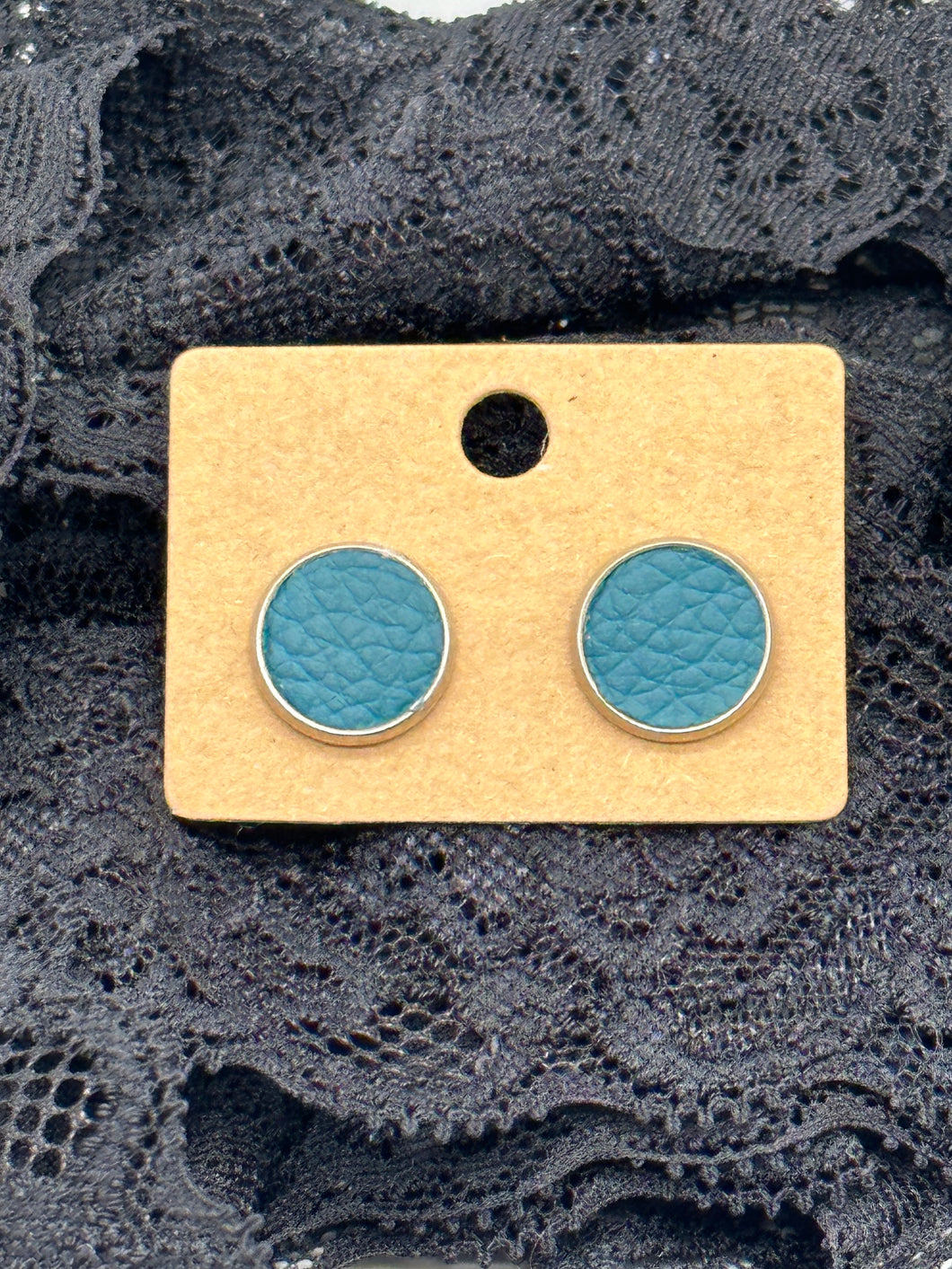 Dark teal stud earrings