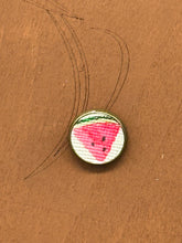 Load image into Gallery viewer, Watermelon faux leather stud earrings
