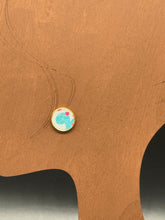 Load image into Gallery viewer, Blue dinosaur faux leather stud earrings
