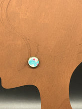 Load image into Gallery viewer, Blue dinosaur faux leather stud earrings
