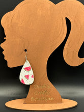 Load image into Gallery viewer, Watermelon faux leather earrings
