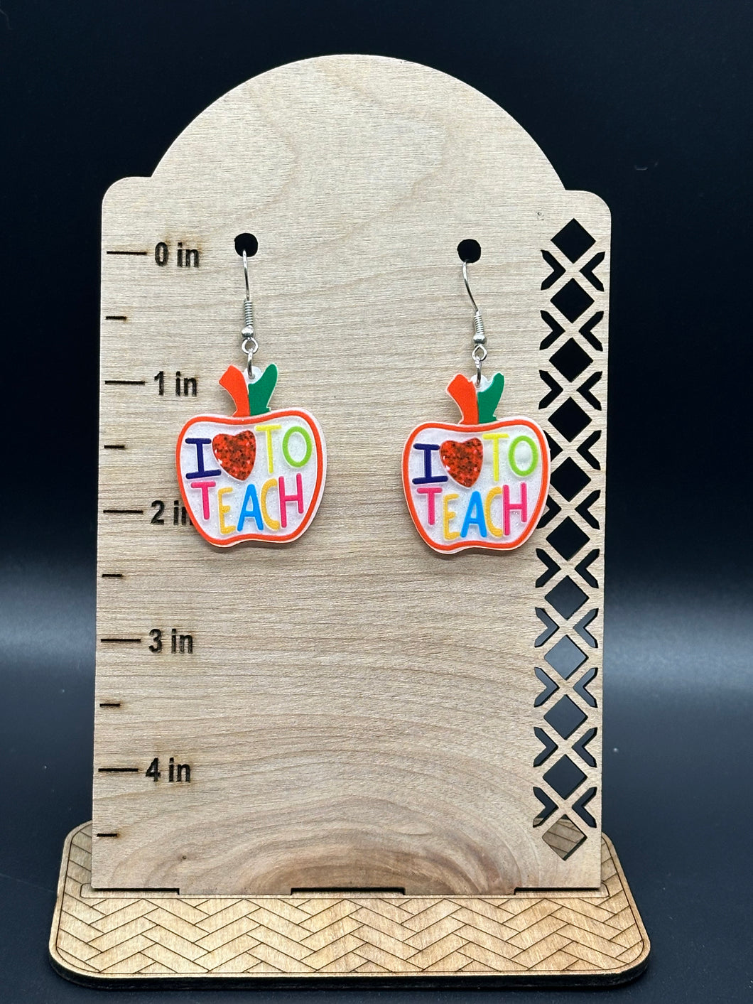 Plastic teacher earrings