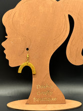 Load image into Gallery viewer, Gold glitter arch earrings
