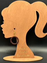 Load image into Gallery viewer, Dark brown glitter resin earrings
