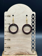 Load image into Gallery viewer, Dark brown glitter resin earrings
