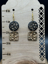 Load image into Gallery viewer, Black and gold earrings
