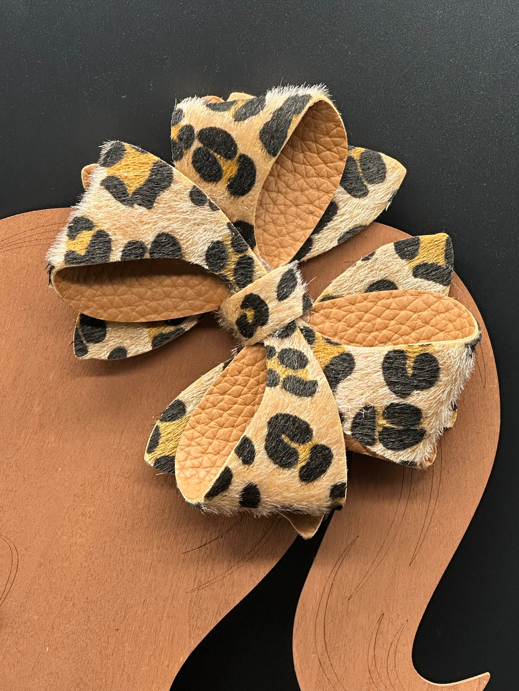 Cheetah print hairbow